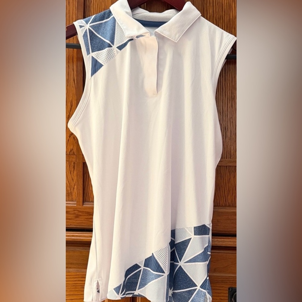 Slazenger Geometric Golf Performance Wear Tank Sleeveless Polo Pickleball Summer